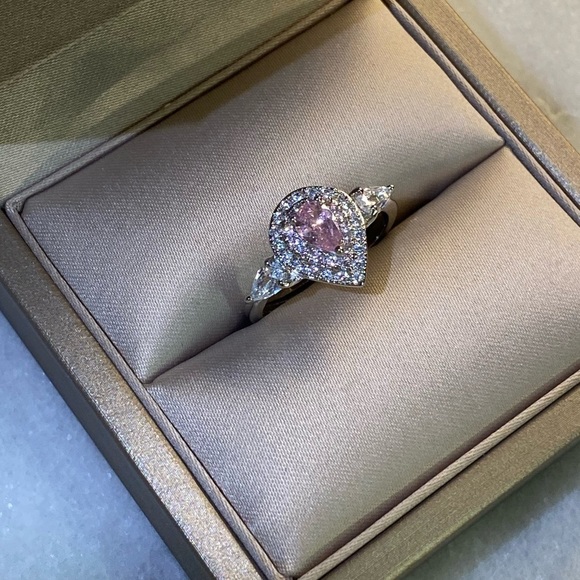 925 Sterling silver crystal ring size 7 - Picture 1 of 8